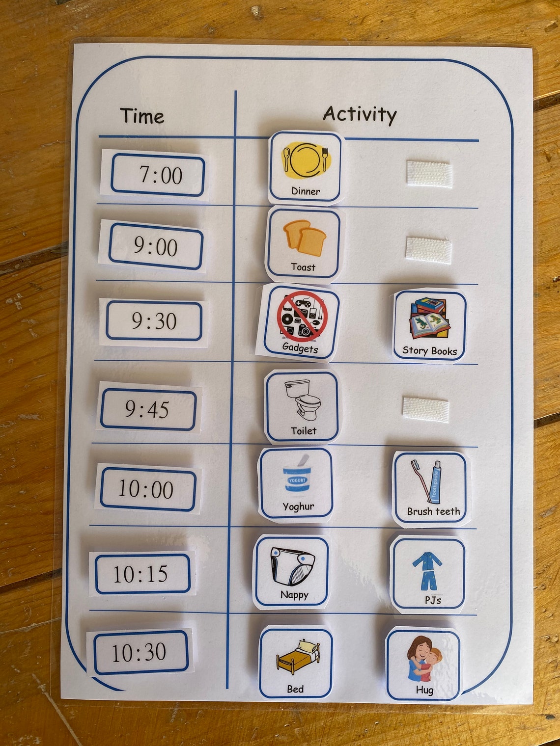 Visual Schedule With Digital Times Etsy