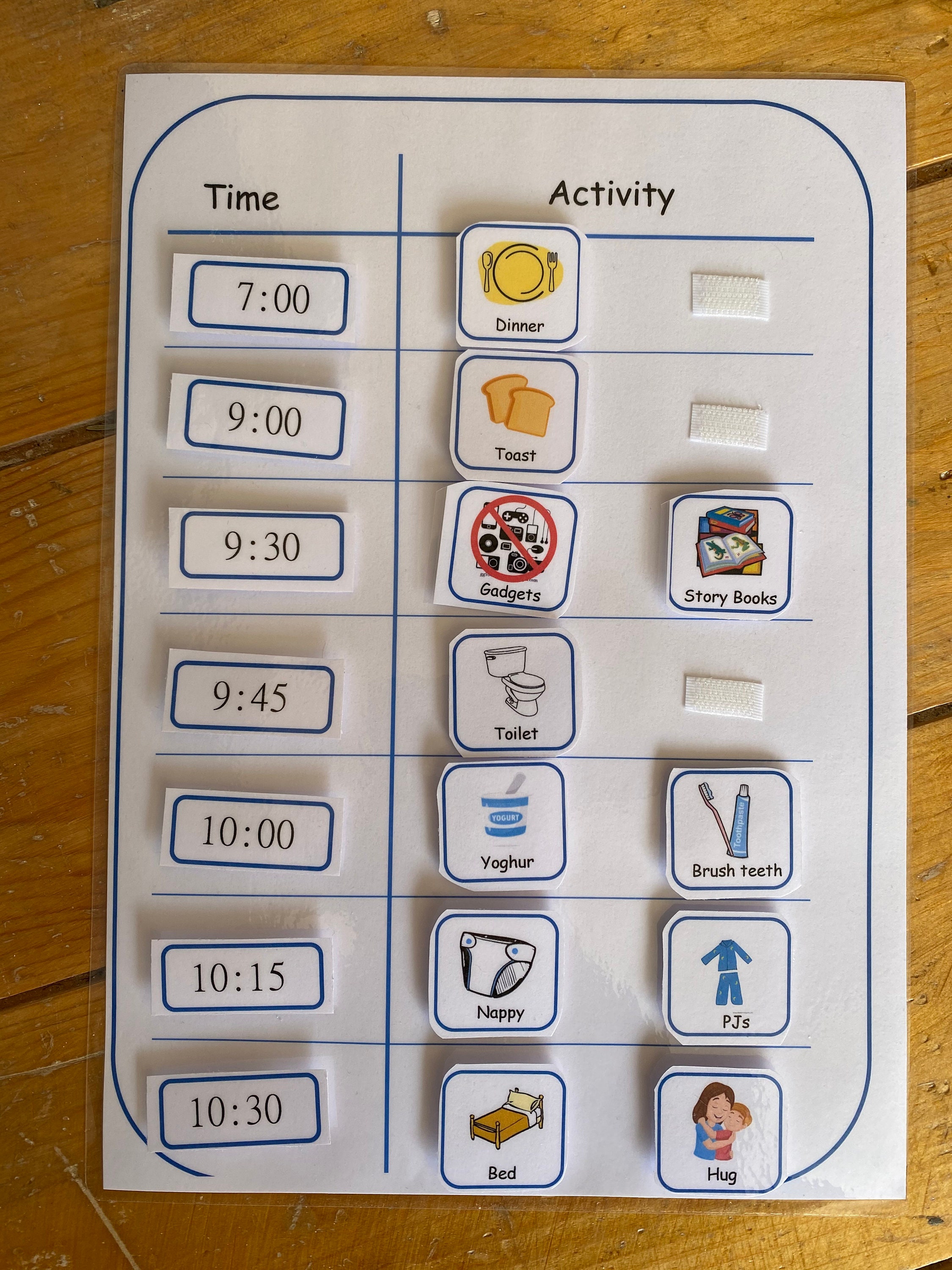 Visual Schedule With Digital Times Etsy