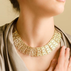 Collar egipcio de Sarah Coventry, Collar de gargantilla para mujer estilo Cleopatra imagen 1