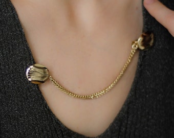 Vintage sweater clip, Costume jewelry collar tips popular right now