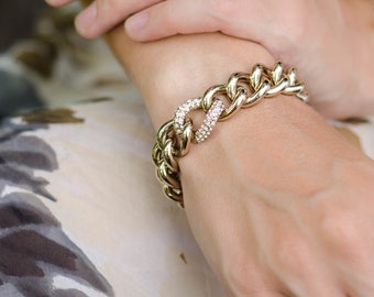Curb chain bracelet by Victoria Secret, Cuban link bracelet gold