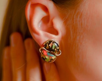 Coffee bean earrings by Coro jewelry, Botanical earrings coffee jewelry