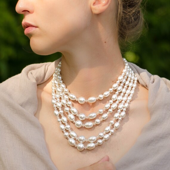 Pearl bib necklace best sale