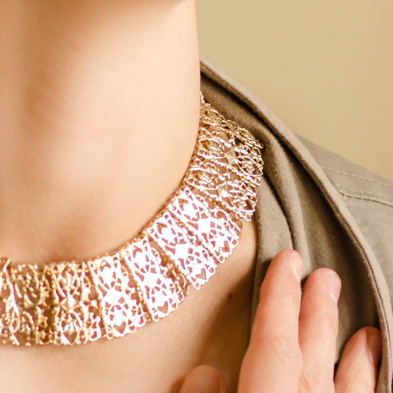 Collar egipcio de Sarah Coventry, Collar de gargantilla para mujer estilo Cleopatra imagen 2