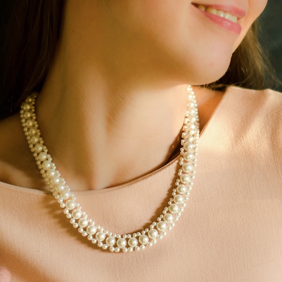 Etsy pearl necklace choker new arrivals