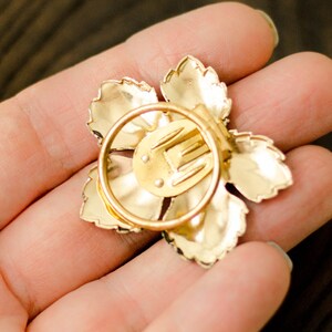 Gold leaf shawl clip, Nature jewelry scarf pin, Maple leaf collar clip image 9