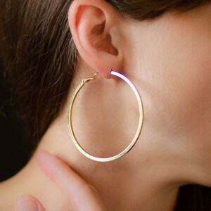 Large hoop earrings, Oversized earrings vintage, Chunky gold hoops image 6