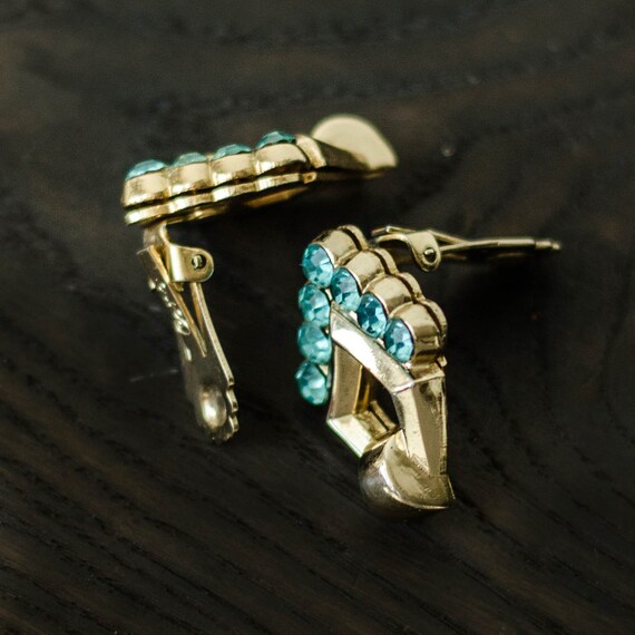 Aquamarine earrings Coro jewelry, Geometric earri… - image 7