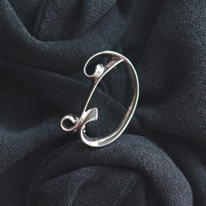Sarah Coventry small brooch - Silver letter D initial pin, Monogram jewelry Sarah's ABCs 1960s