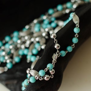 Turquoise necklace beaded by Sarah Coventry, Everyday necklaces for women image 6