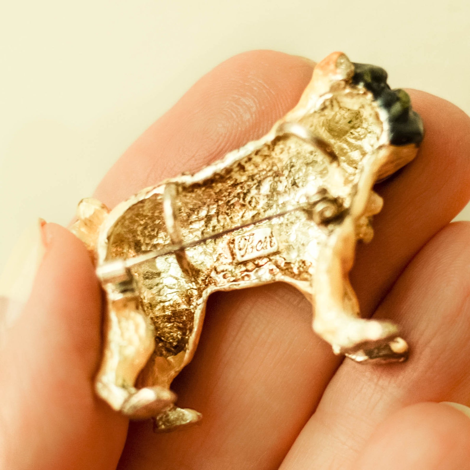 English bulldog brooch Figural brooch collection Enamel | Etsy