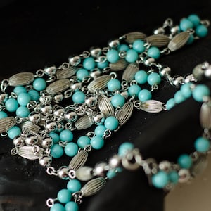 Turquoise necklace beaded by Sarah Coventry, Everyday necklaces for women image 8
