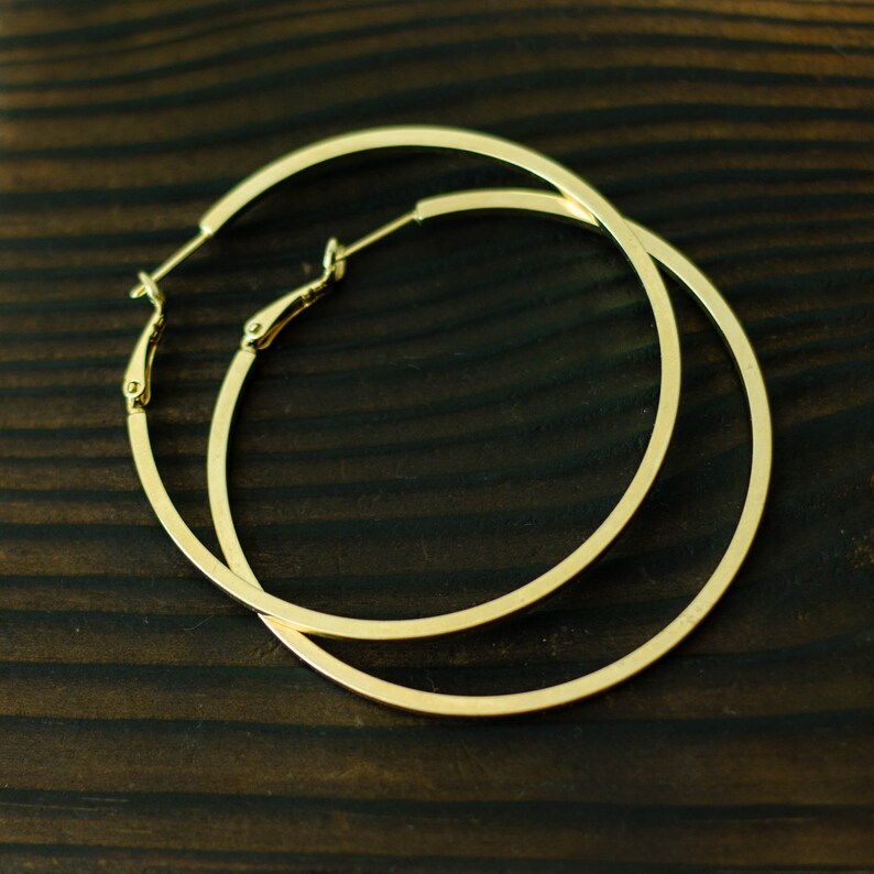 Large hoop earrings, Oversized earrings vintage, Chunky gold hoops image 8