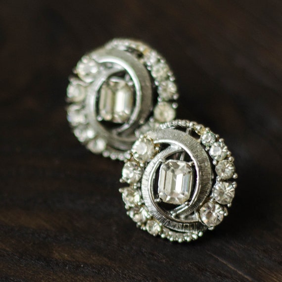 Art deco earrings by Coro jewelry, Sparkly abstra… - image 1