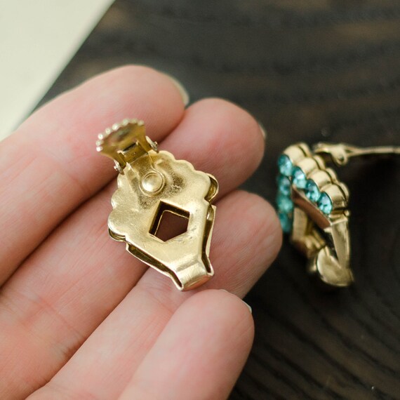 Aquamarine earrings Coro jewelry, Geometric earri… - image 5