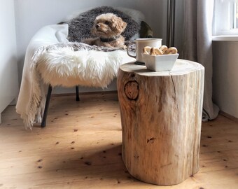 Tree trunk side table bedside table coffee table "pine nature"