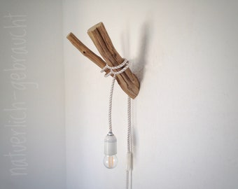 Wooden hook &quot;large&quot;, wall hook, lamp holder, branch &quot;Y&quot; (branch diameter 1.7 - 4 cm)