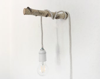 Wooden hook, wall hook, toilet paper holder, branch &quot;Birch I&quot; (branch diameter 2.5 - 4.0 cm)