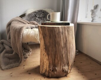 Tree trunk coffee table, bedside table, side table “Oak”