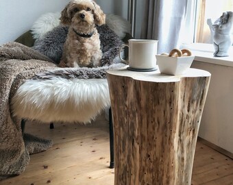 Baumstamm Beistelltisch Nachttisch Couchtisch „Nadelholz natur“