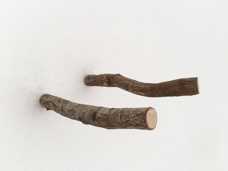 Wooden hook, wall hook, toilet paper holder, branch I branch diameter 2.5 4 cm image 2