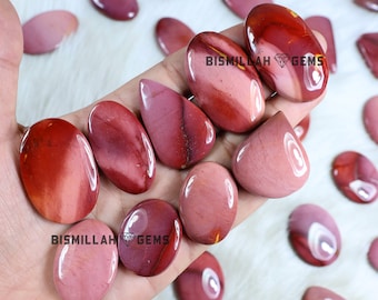 Rosa Mookait Jaspis Cabochons: Natürliche Edelstein Mix, Schmuckherstellung