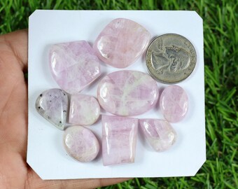 Veel roze kunziet edelsteen, 9 stuks 245 karaat 24 x 21 mm, natuurlijke kunziet cabochon sieraden, handgepolijste edelsteen, levering zilveren sieraden