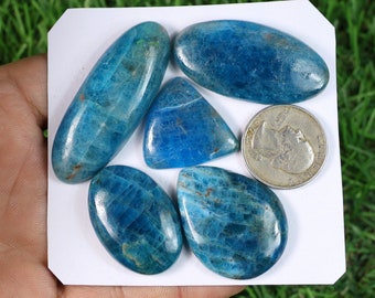 Natural Neon Apatite Gemstone, 5 Pieces 301 Carat, Mix Shape Apatite Lot, Handmade Blue Apatite Lot, Crystal Apatite Used For Jewelry #4419