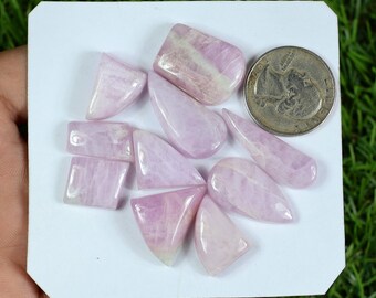 Kunzite Gemstone Cabochon, 10 Pieces 170 Carat 30x10 mm, Natural Kunzite Cabochon, Making For Silver Jewelry Supply, Gift For Woman And Girl