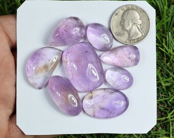 Purple Ametrine Gemstone 8 Pieces 190 Cart, Natural Ametrine Cabochon, Handmade Ametrine Lot, Mix Shape Ametrine Lot, Crystal Ametrine Stone