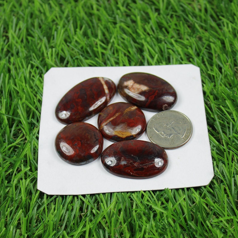 Natural Conglomerate Jasper Cabochon Loose Gemstone 5 Pcs 207 Crt Wholesale Conglomerate Jasper Lot A One Gemstone For Necklace #SG-4023