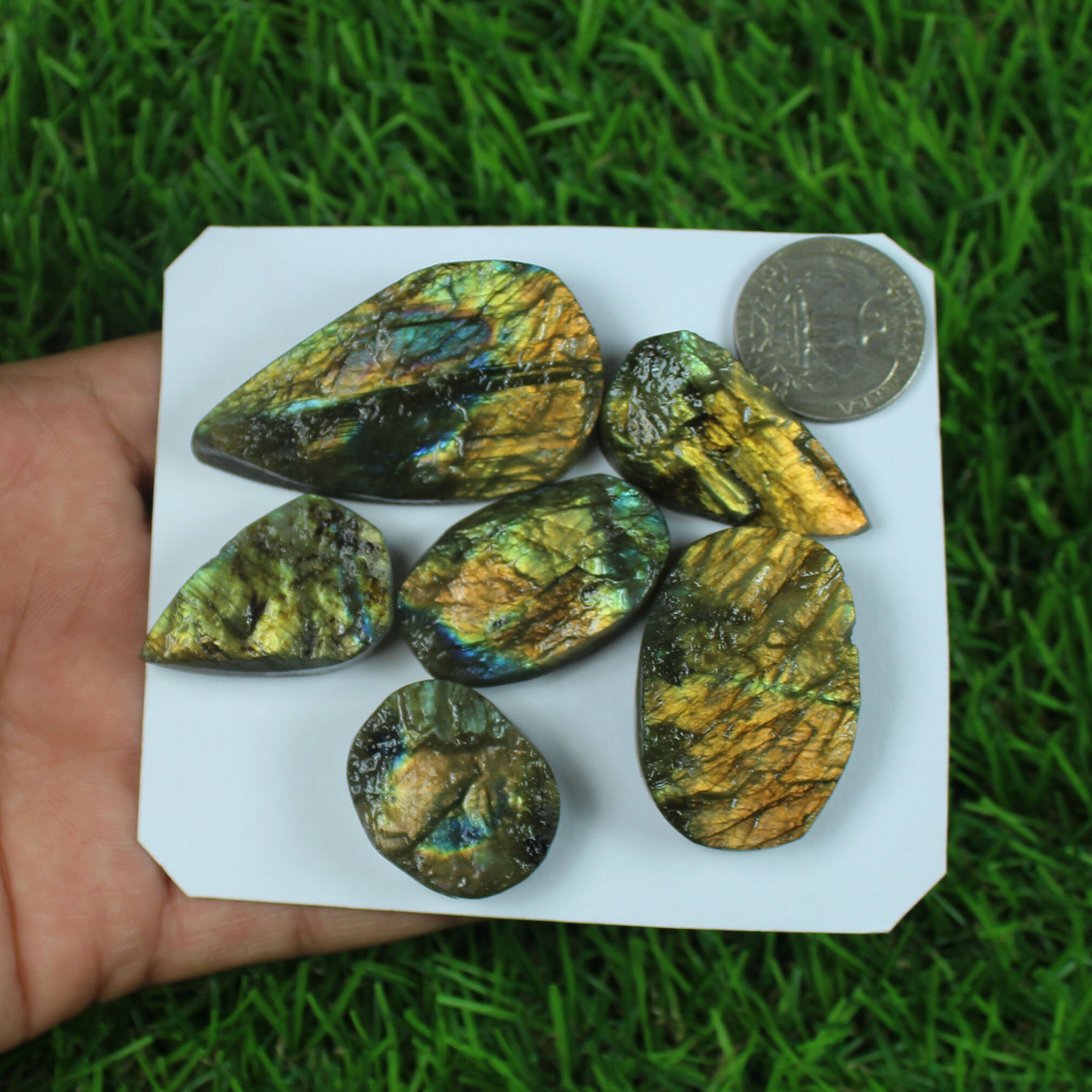 Yellow Labradorite Druzy Gemstone 6 Pcs Handmade Gemstone Etsy