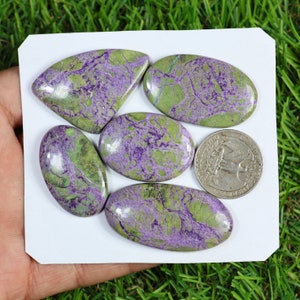 Natural Stichtite Gemstone 5 Pieces 180 Carat, Handmade Stichtite Cabochon, Stichtite Lot, Wholesale Stichtite Cabochon, Mix Shape Stichtite