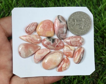 Natural Rhodochrosite Gemstone Lot, Wholesale Mix Shape Rhodochrosite Cabochon, Making For Silver Jewelry Supply, Wire Wrapping Gemstone