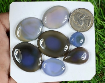 Aqua Onyx Cabochon Gemstone Lot: Bulk Jewelry Making Supply