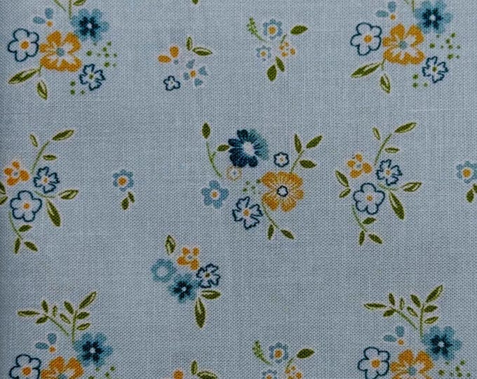Fat Quarter Springs In Town Bouquets Sky for Riley Blake C14213