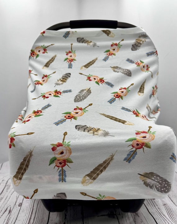 Multi Use Baby Cover | Nursing | Stroller | Car Seat Cover | Highchair | Newborn Essential | Baby Shower Gift | Car Accessories | Feathers