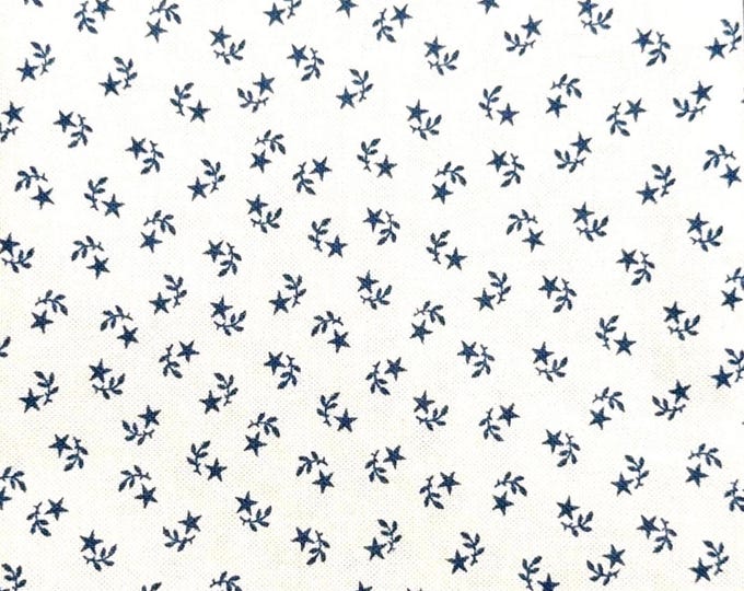 Fat Quarter American Gatherings II Star Flower Dove Navy Blue Primitive Gatherings Moda Cotton Fabric