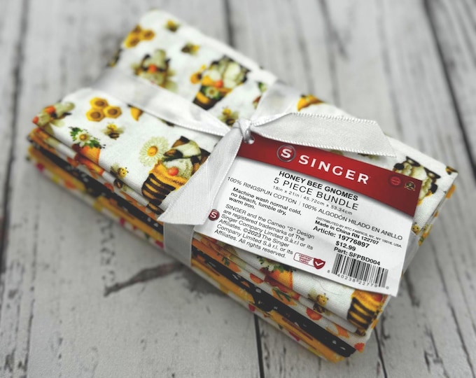 Fat Quarter Bundle Honey Bee Gnomes Bundle (5 piece)
