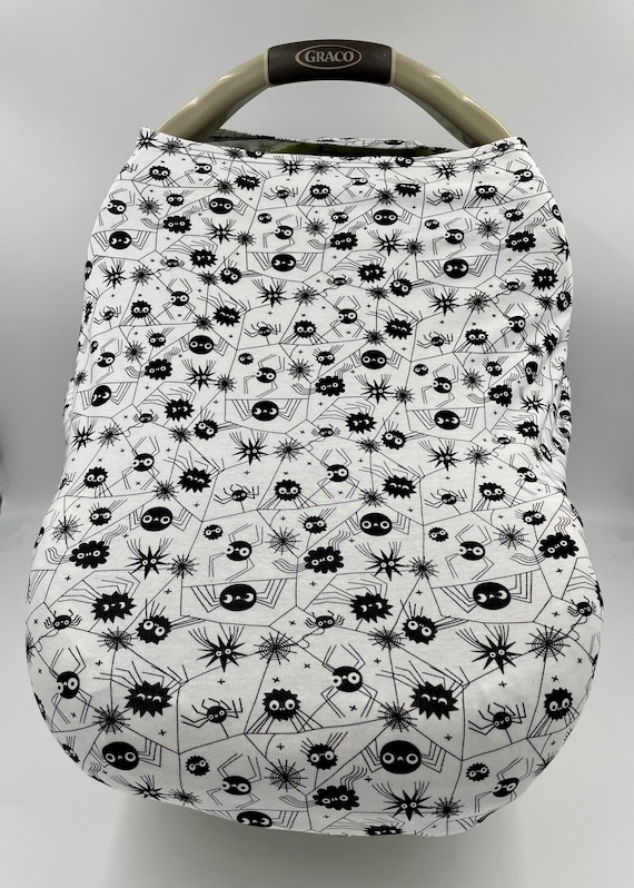 Multi Use Bitsy Spiders | Nursing | Car Seat Cover  | Highchair | Newborn Essential | Baby Shower Gift | Car Accessories | Halloween