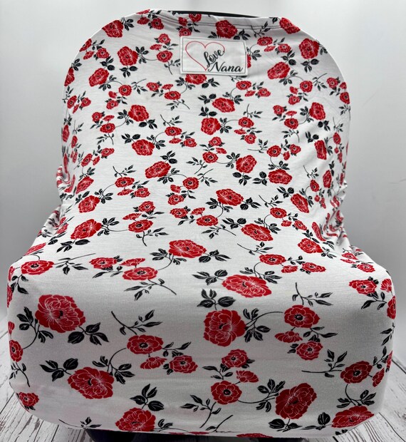 Multi Use Baby Cover | Nursing | Stroller | Car Seat Cover | Highchair | Newborn Essential | Baby Shower Gift | Car Accessories | Rose