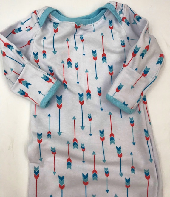 Gown Pastel Arrows | infant gown | elastic bottom gown | newborn clothes | newborn essentials | bringing home baby | going home