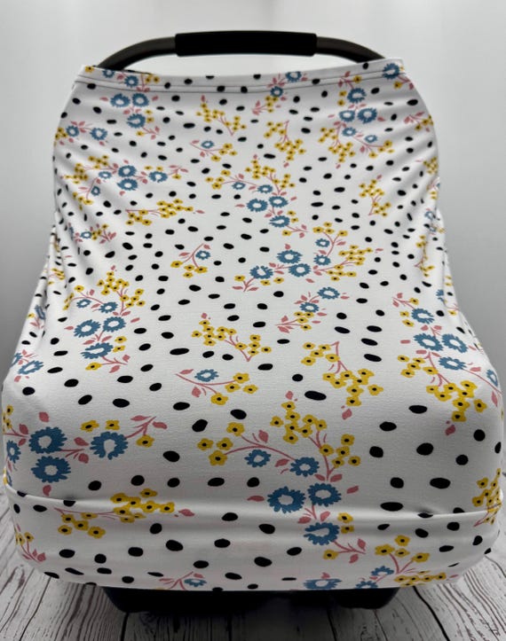 Multi Use Baby Cover | Nursing | Stroller | Car Seat Cover | Highchair | Newborn Essential | Baby Shower Gift | Car Accessories | polka dot
