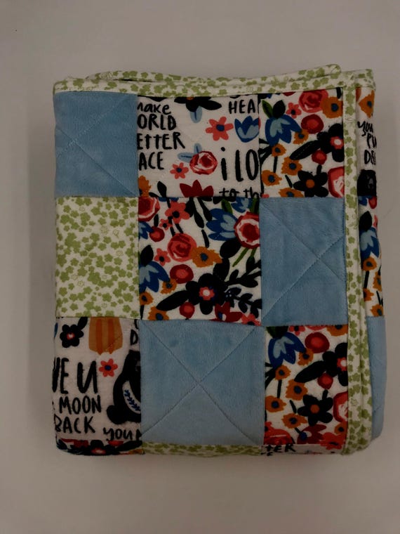 Patchwork Pure Delight Flower quilt | Baby quilt | baby quilt | Modern baby | Handmade baby quilt | Pure Delight Lovey | Baby Shower Gift