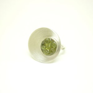 Peridot ring, sterling silver