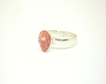 Rhodochrosit-Ring, 925 Silber, Tropfen-Ring