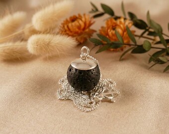 Lava bead on a 925 silver chain, diffuser necklace, aromatherapy, lava necklace, aroma necklace