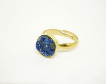 Bague lapis lazuli, plaqué or