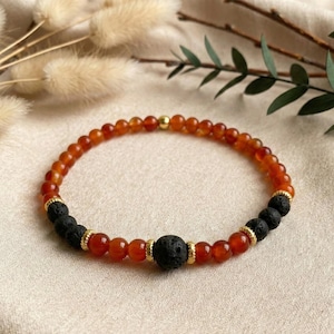 Lava-Karneol-Armband, Diffusor Armband, Aromatherapie