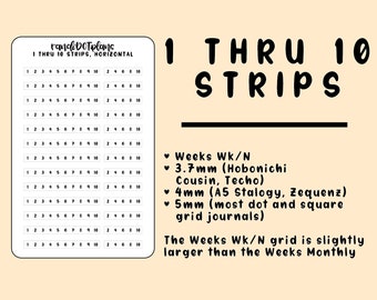 1 thru 10 Strips